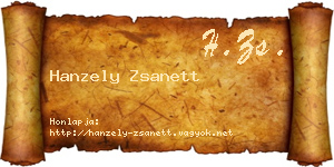 Hanzely Zsanett névjegykártya